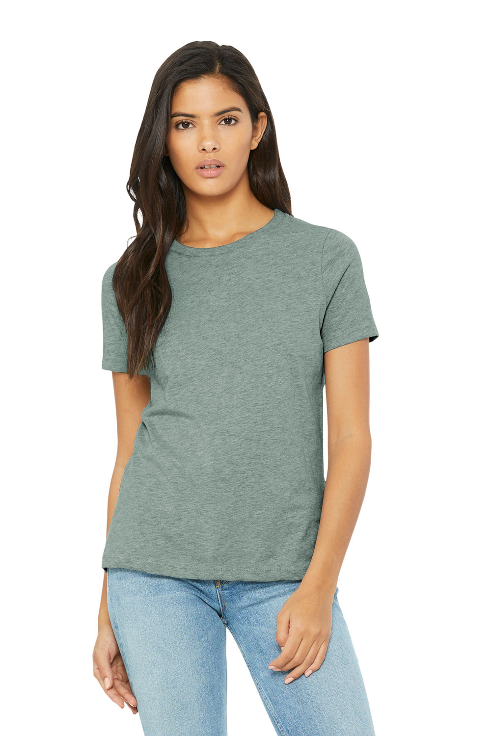 BELLA+CANVAS® Women’s Relaxed CVC Tee - Heather Sage - 2XL