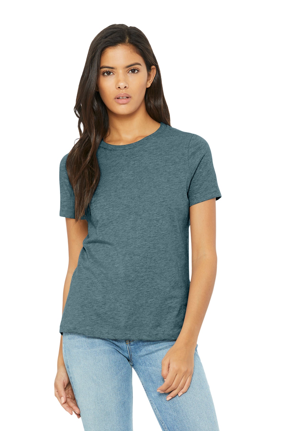 BELLA+CANVAS® Women’s Relaxed CVC Tee - Heather Slate - 2XL