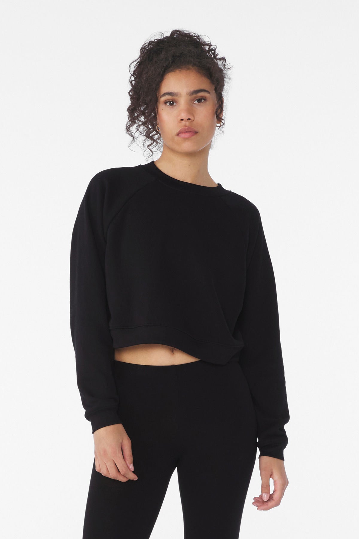 BELLA+CANVAS® Women’s Raglan Pullover Sponge Fleece - Black - S