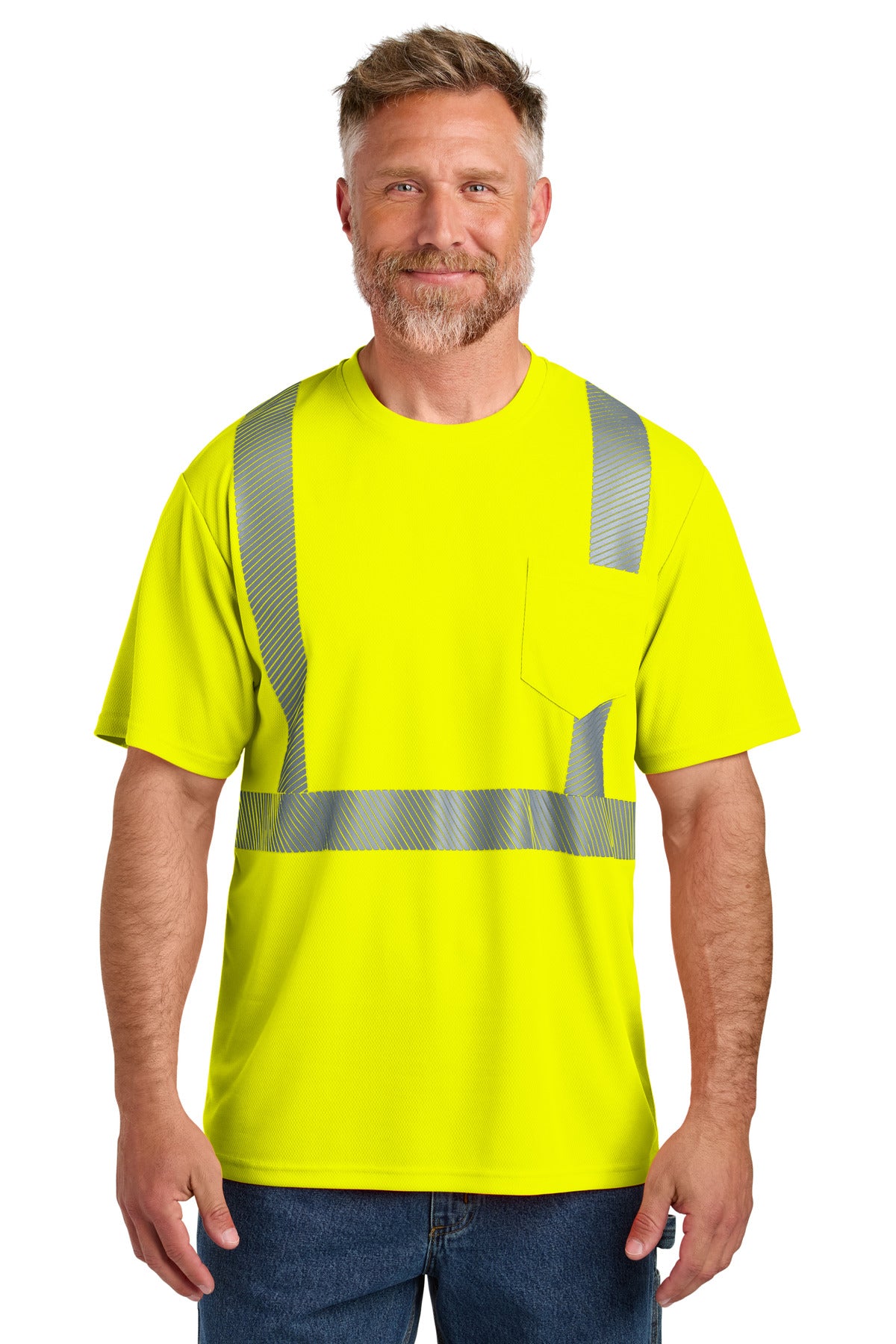 CornerStone® ANSI 107 Class 2 Segmented Tape Tee - Safety Yellow - S
