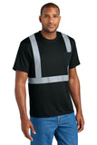 CornerStone® Enhanced Visibility Segmented Tape Tee - Black - S