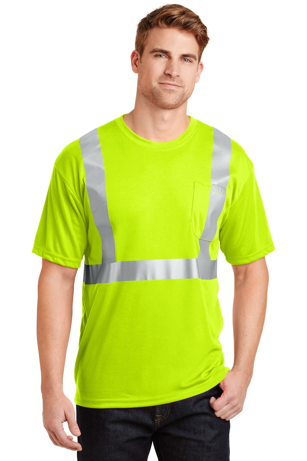 CornerStone® ANSI 107 Class 2 Safety T-Shirt - Safety Yellow/ Reflective - XS