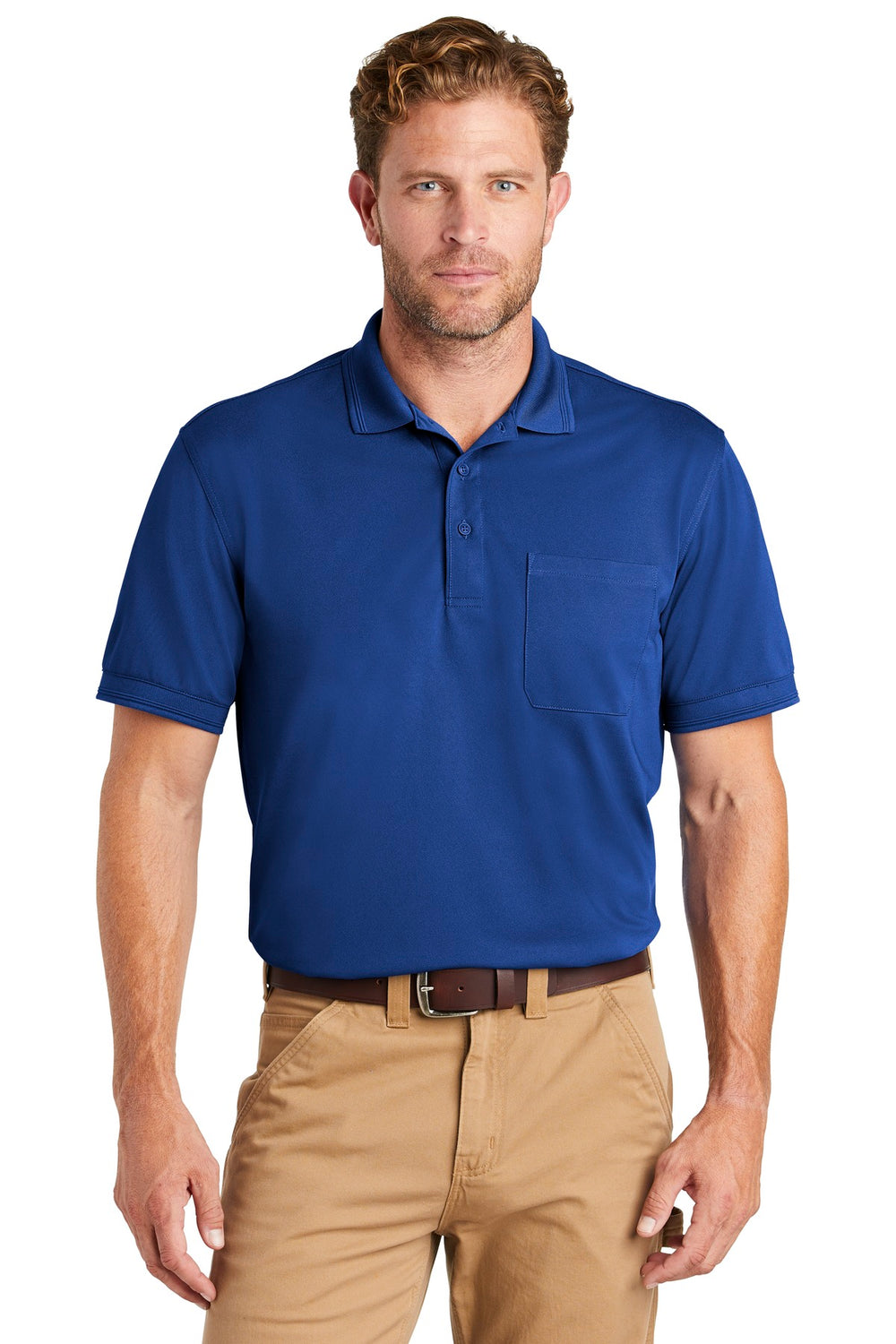 CornerStone® Industrial Snag-Proof Pique Pocket Polo - Royal - XS