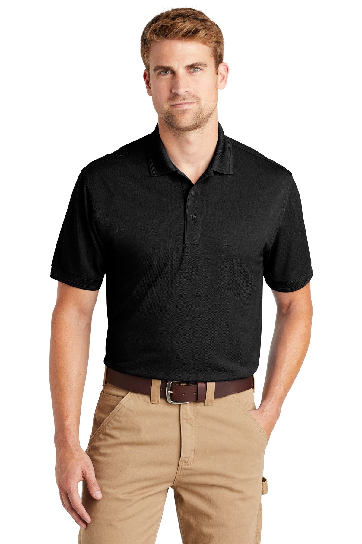 CornerStone® Industrial Snag-Proof Pique Polo - Black - XS