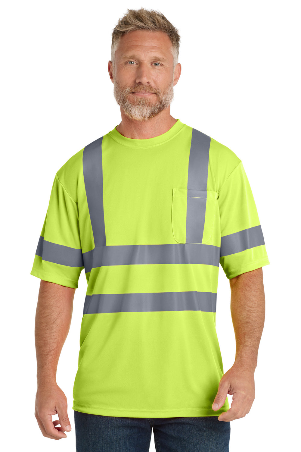 CornerStone® ANSI 107 Class 3 Short Sleeve Snag-Resistant Reflective T-Shirt - Safety Yellow - XS