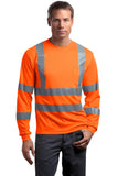 CornerStone® ANSI 107 Class 3 Long Sleeve Snag-Resistant Reflective T-Shirt - Safety Orange - XS