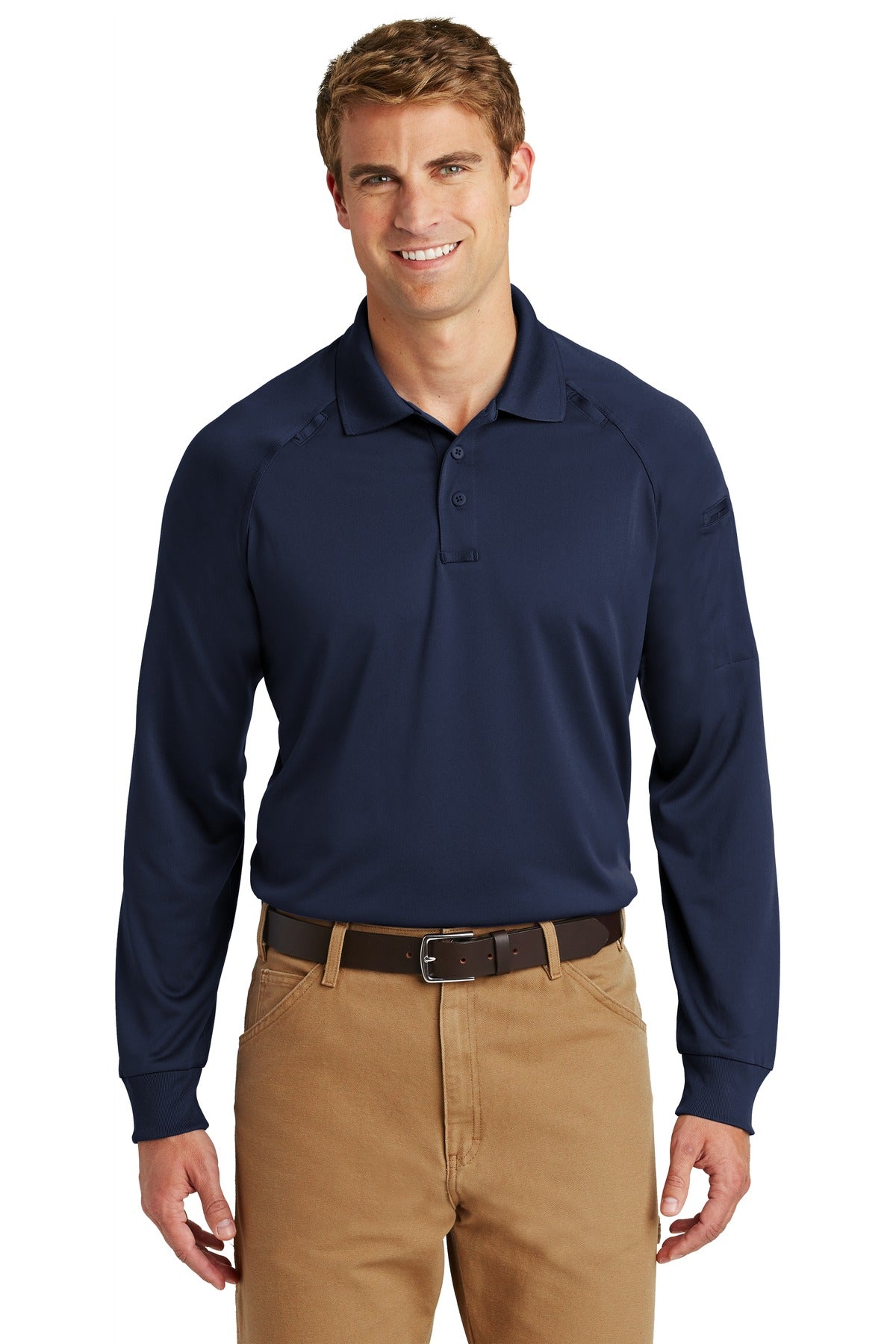 CornerStone® Select Long Sleeve Snag-Proof Tactical Polo - Dark Navy - XS