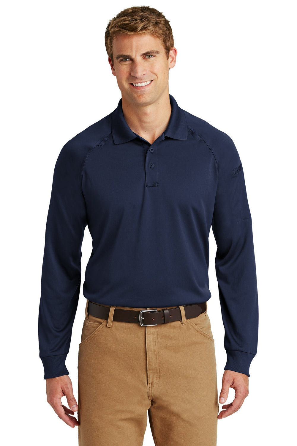 CornerStone® Select Long Sleeve Snag-Proof Tactical Polo - Dark Navy - XS
