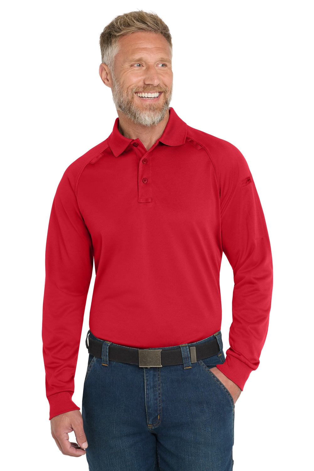 CornerStone® Select Long Sleeve Snag-Proof Tactical Polo - Red - 2XL