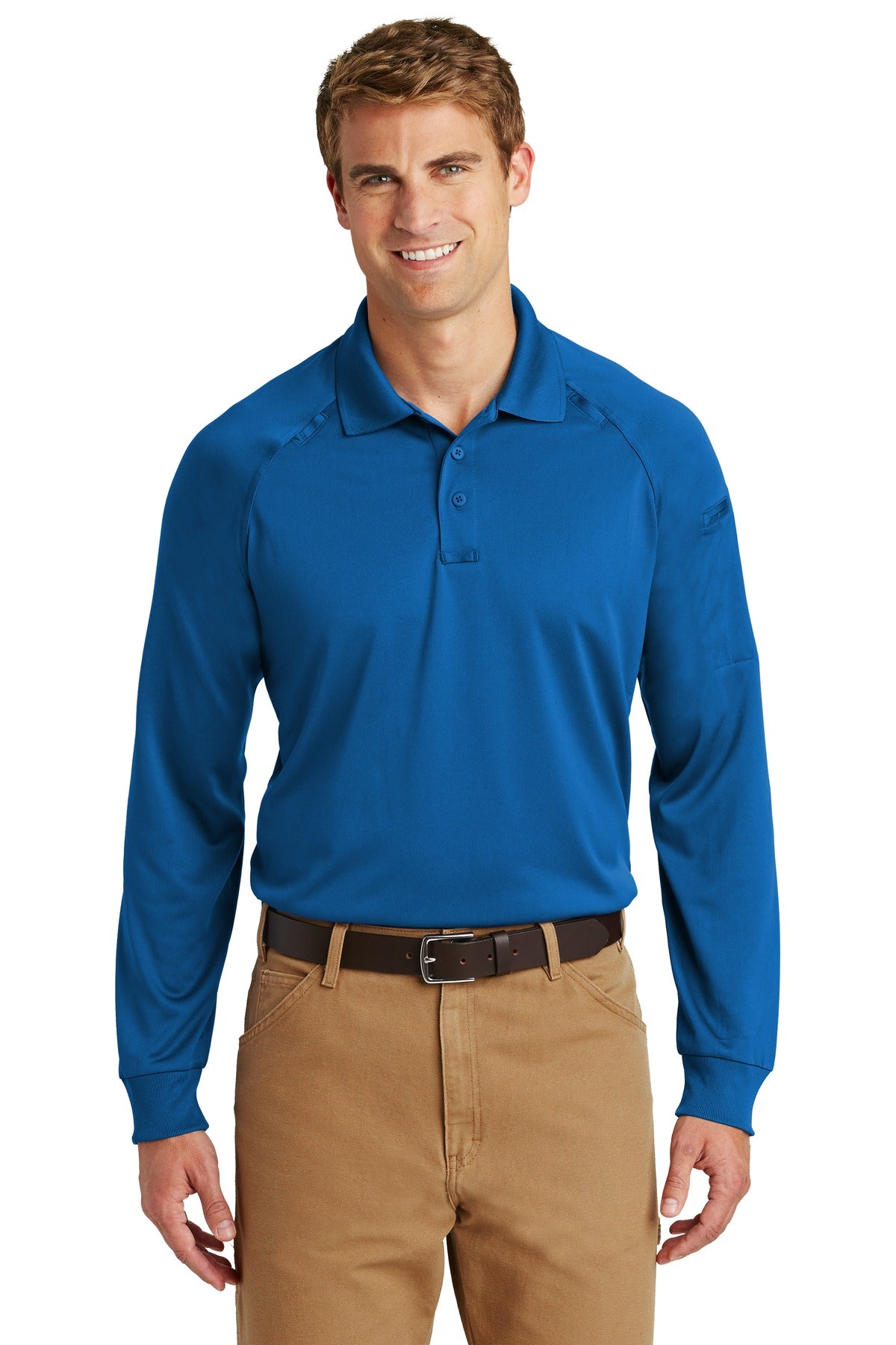 CornerStone® Select Long Sleeve Snag-Proof Tactical Polo - Royal - XS
