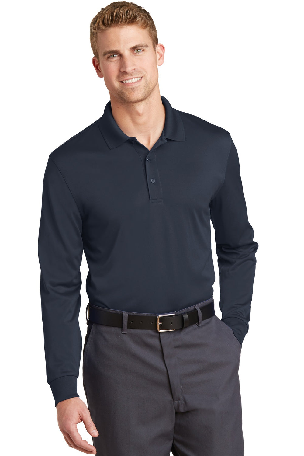 CornerStone® Select Snag-Proof Long Sleeve Polo - Dark Navy - XS