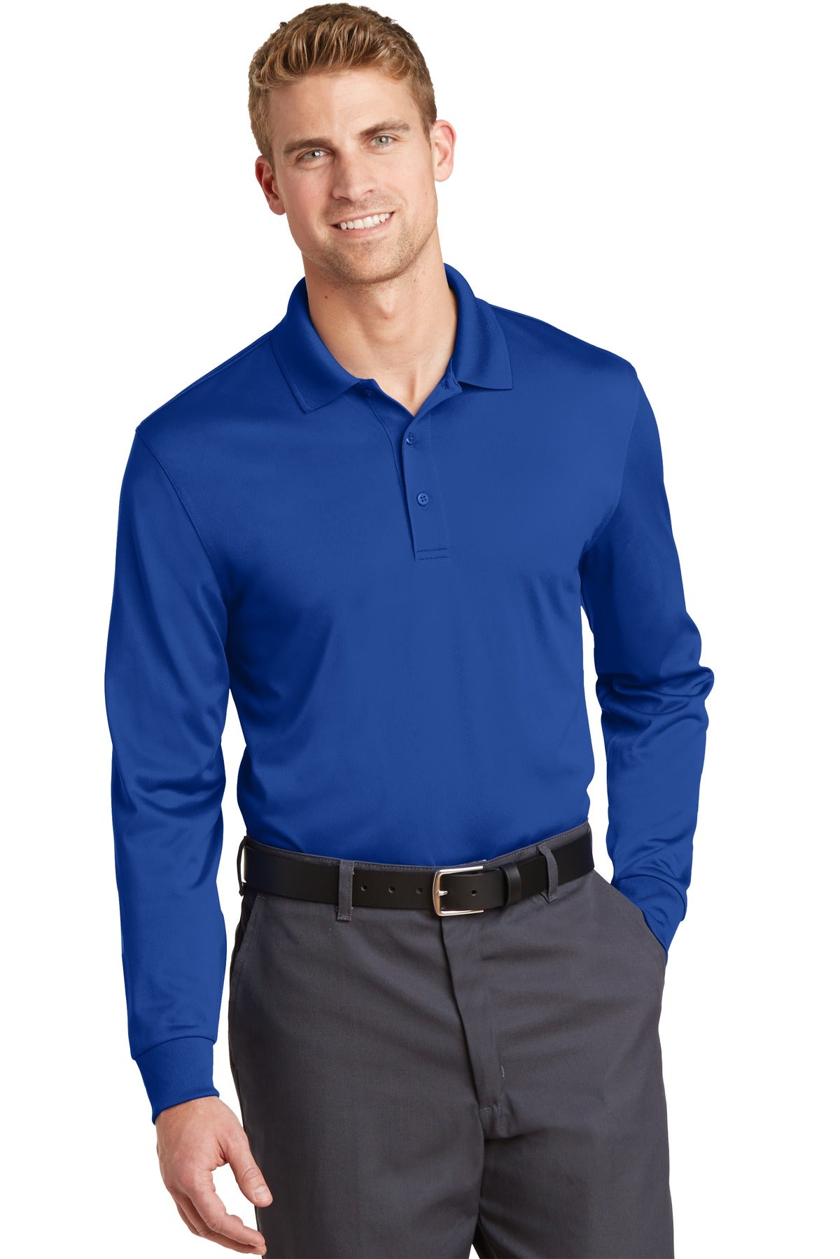 CornerStone® Select Snag-Proof Long Sleeve Polo - Royal - XS