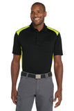 CornerStone® Select Snag-Proof Two Way Colorblock Pocket Polo - Black/ Shock Green - XS