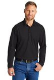 CornerStone® Select Lightweight Snag-Proof Long Sleeve Polo - Black - XS