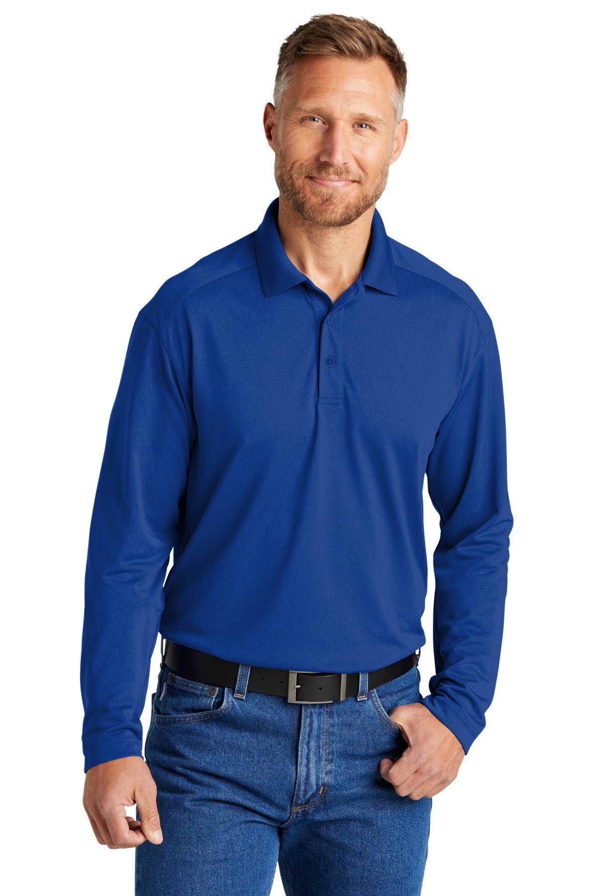 CornerStone® Select Lightweight Snag-Proof Long Sleeve Polo - Royal - XS