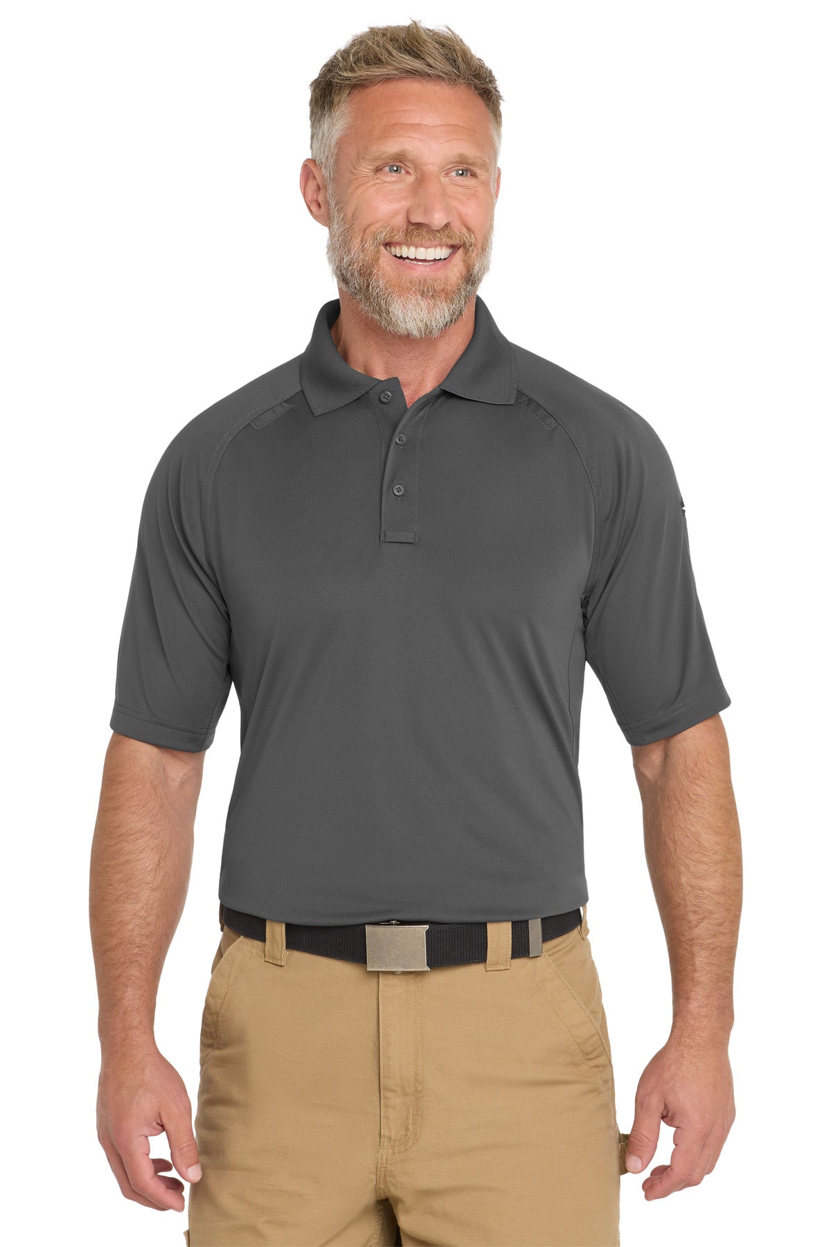 CornerStone® Select Lightweight Snag-Proof Tactical Polo - Charcoal - XS