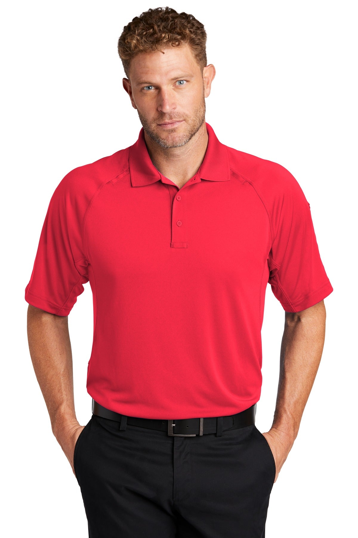 CornerStone® Select Lightweight Snag-Proof Tactical Polo - Red - XS
