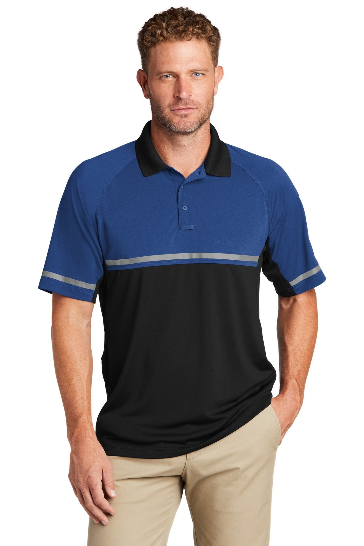 CornerStone® Select Lightweight Snag-Proof Enhanced Visibility Polo - Royal/ Black - XS