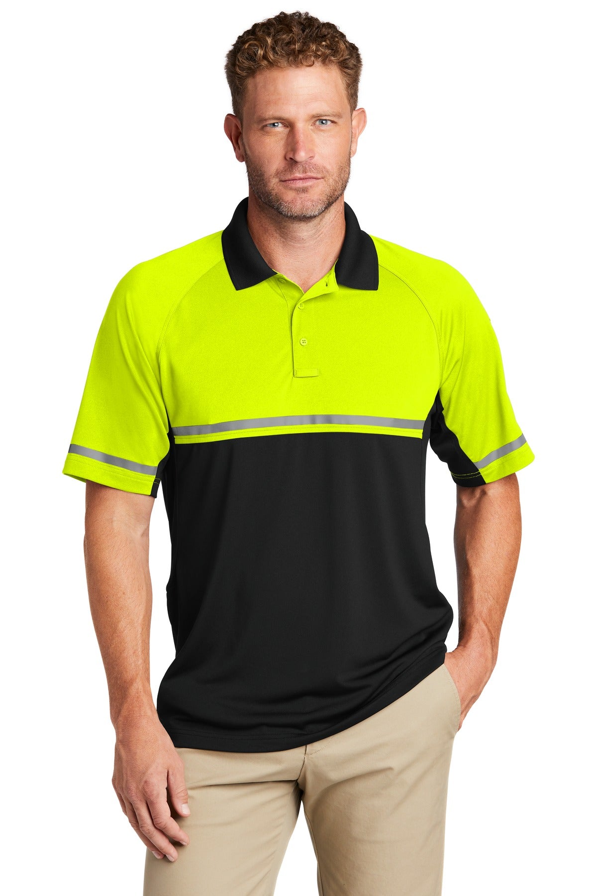 CornerStone® Select Lightweight Snag-Proof Enhanced Visibility Polo - Safety Yellow/ Black - XS