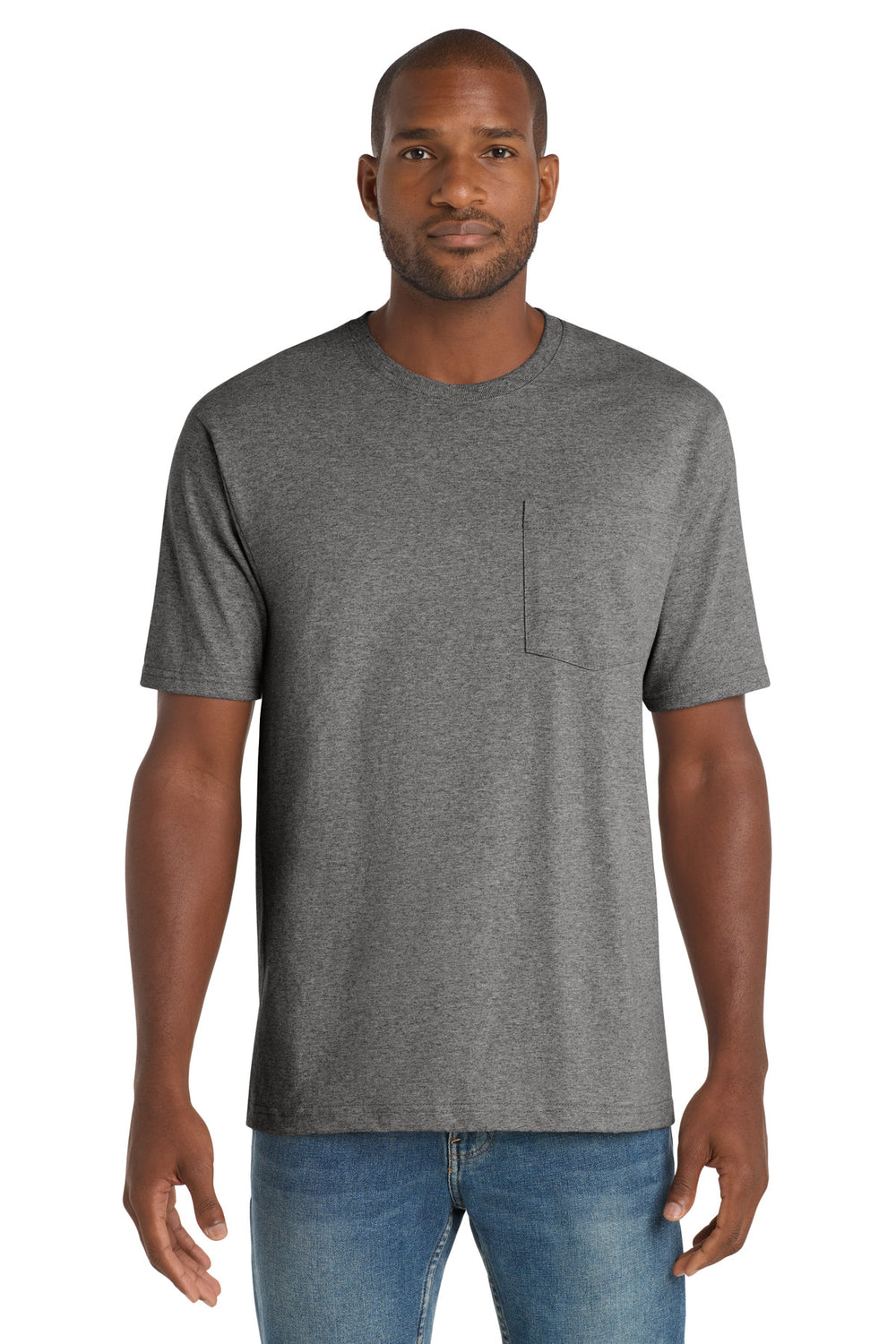 CornerStone ® Workwear Pocket Tee - Heathered Charcoal - S