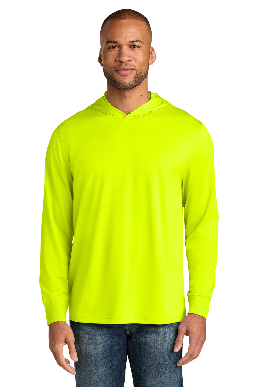 CornerStone® Workwear Pro Long Sleeve Hooded Tee - Safety Yellow - XS