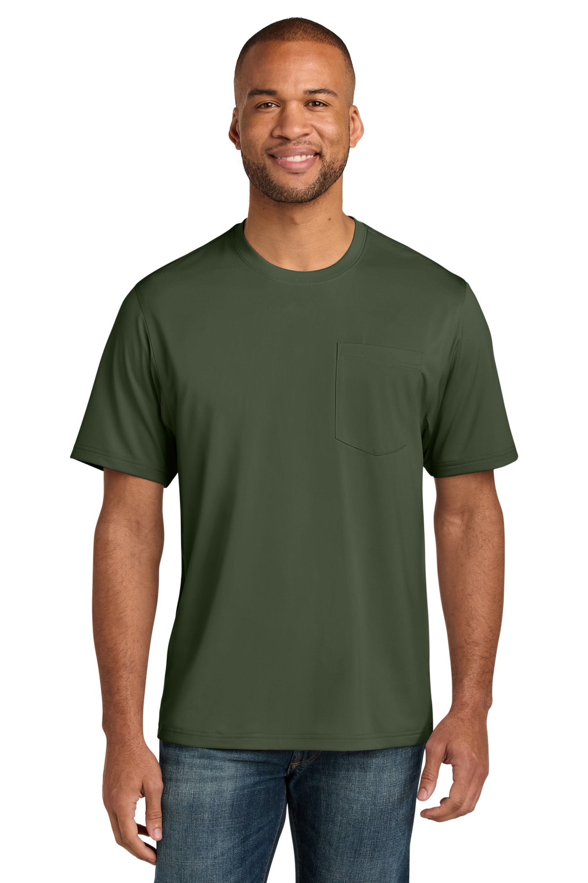 CornerStone® Workwear Pro Short Sleeve Pocket Tee - Tactical Green - XS