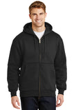 CornerStone® Heavyweight Full-Zip Hooded Sweatshirt with Thermal Lining - Black - XS