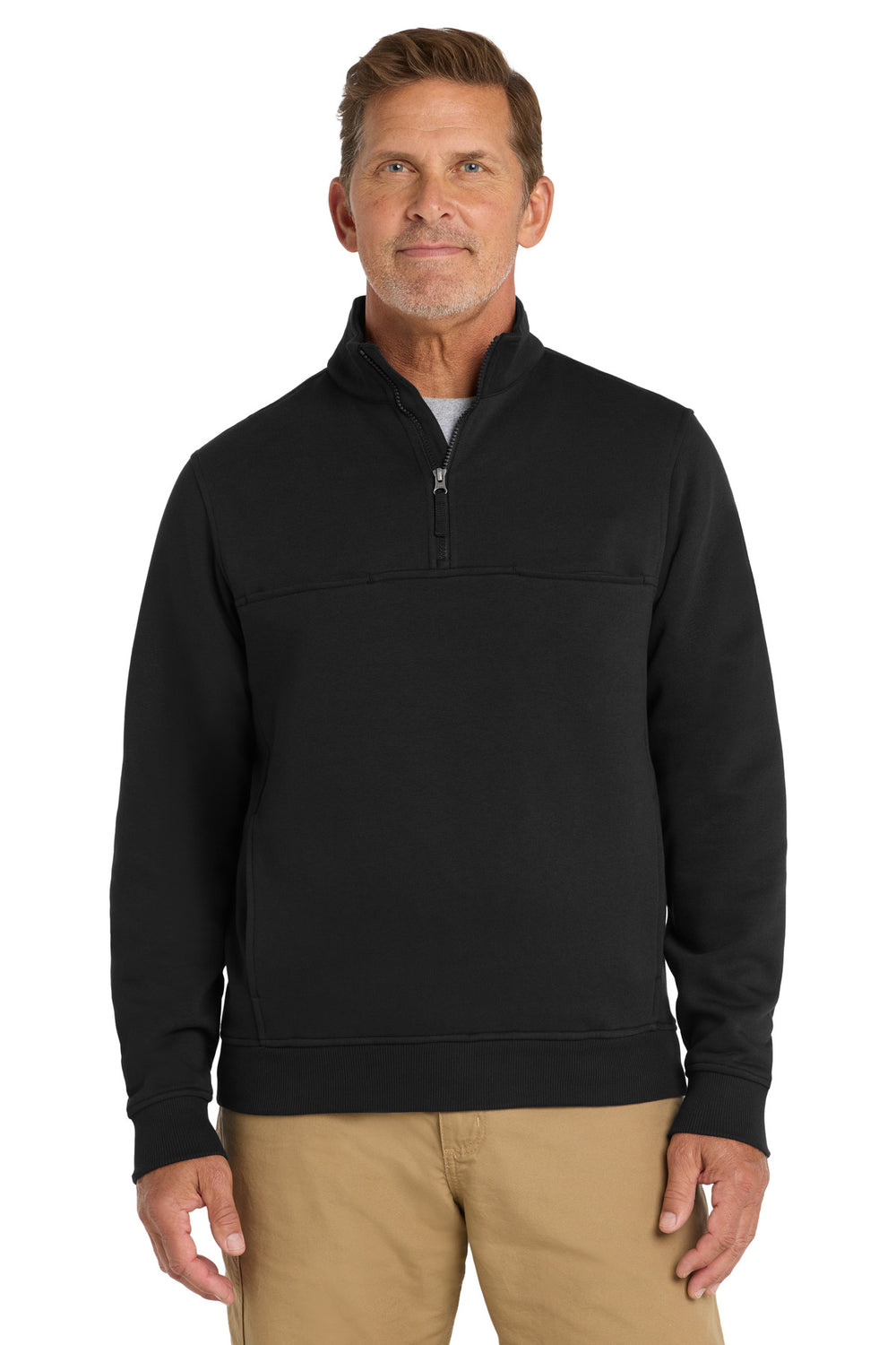 CornerStone® 1/2-Zip Job Shirt - Black - XS