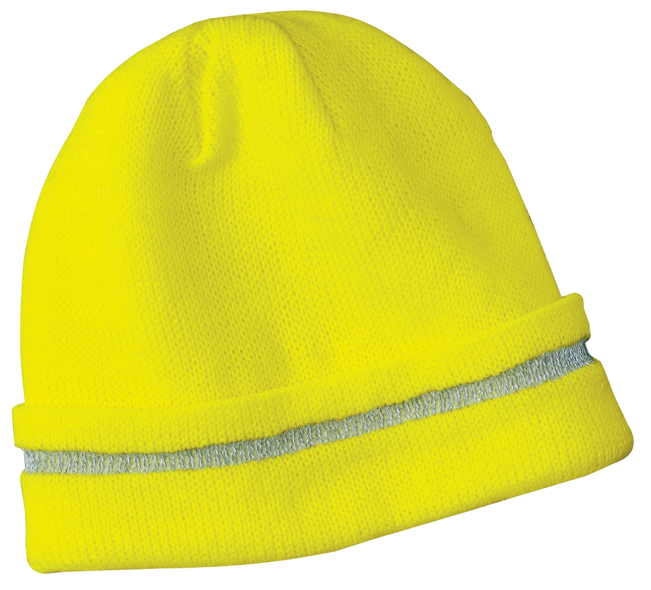 CornerStone® Enhanced Visibility Beanie with Reflective Stripe - Safety Yellow/ Reflective - OSFA