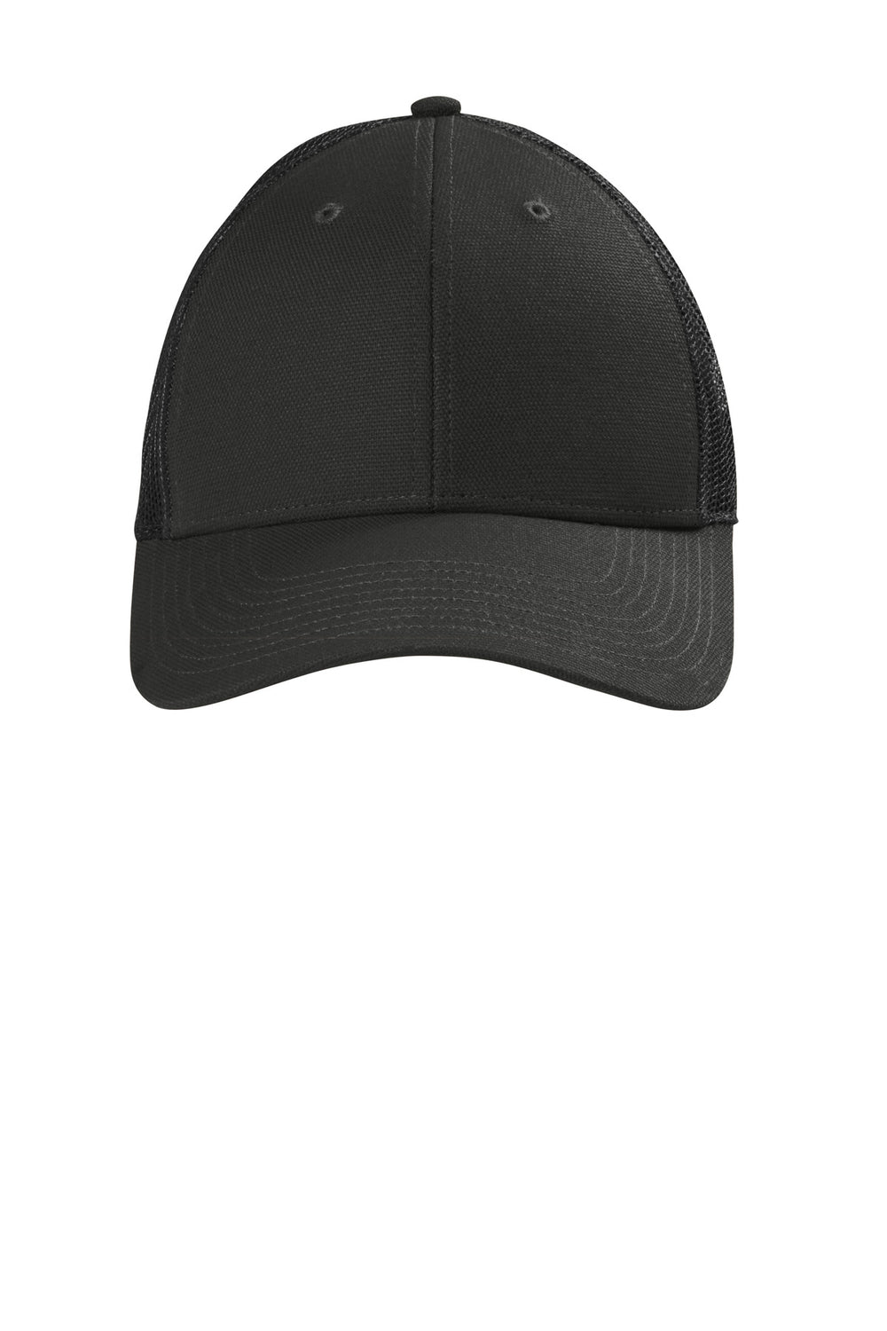 CornerStone® Canvas Mesh Back Cap - Black - OSFA