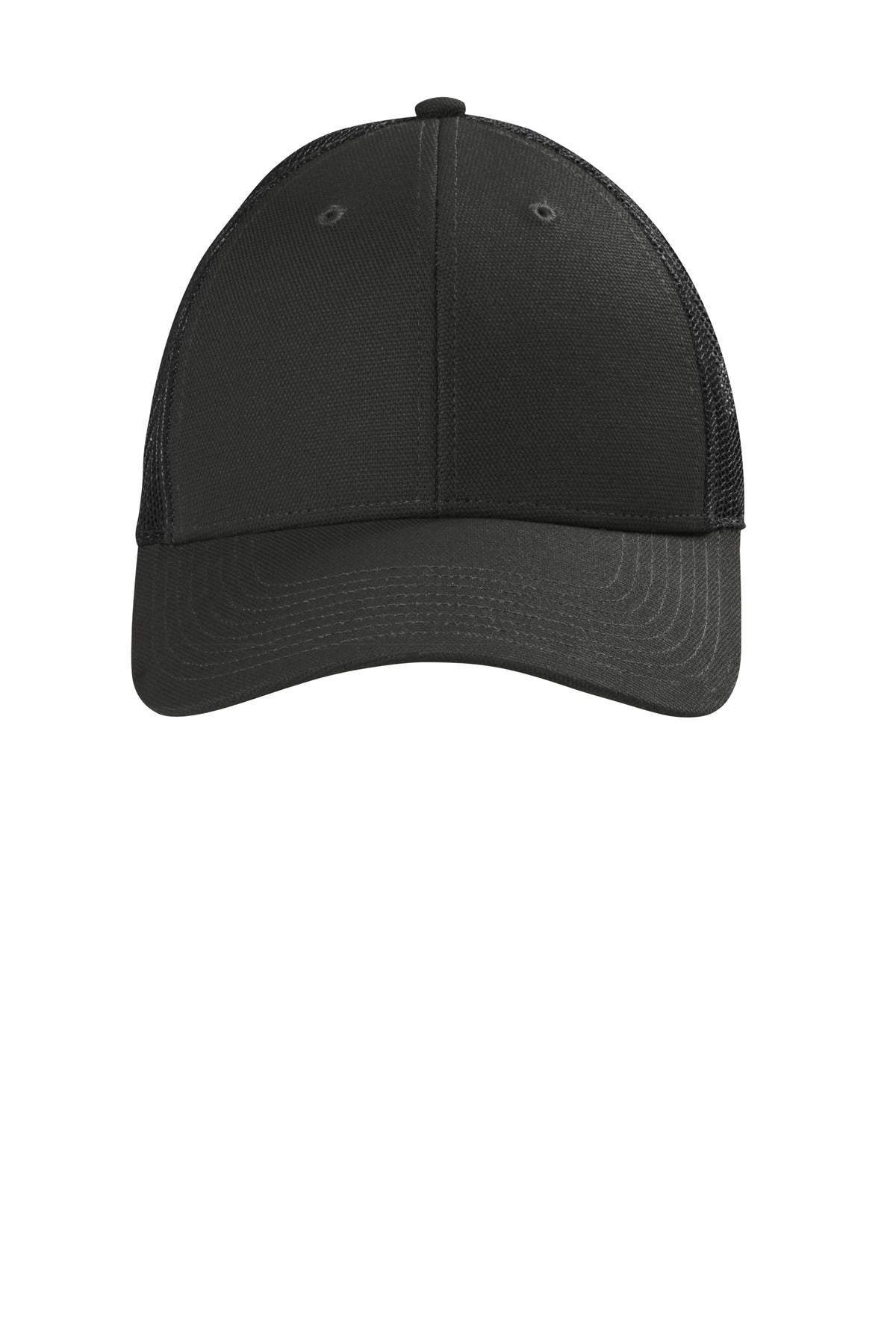 CornerStone® Canvas Mesh Back Cap - Black - OSFA