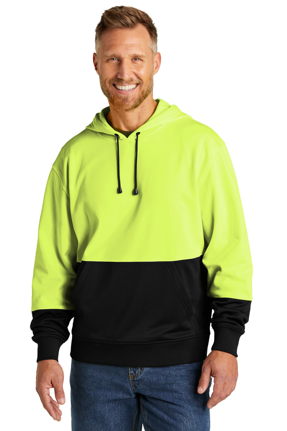 CornerStone® Enhanced Visibility Fleece Pullover Hoodie - Safety Yellow - XS