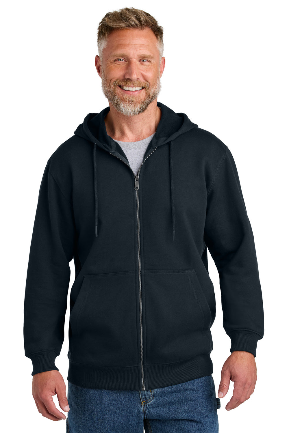 CornerStone® Tough Fleece Full-Zip Hoodie - Navy - XS