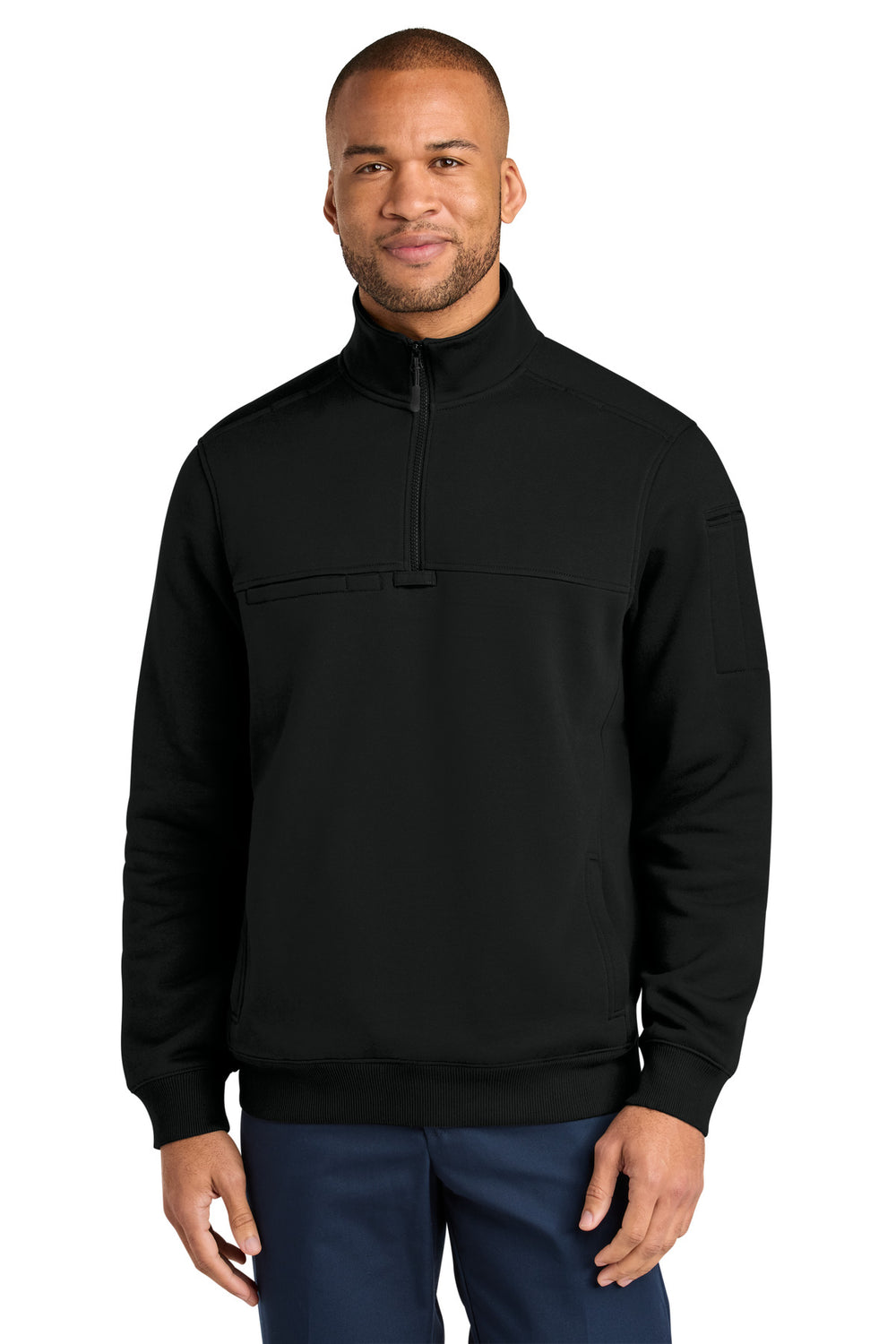 CornerStone® 12-Oz. Tough Fleece Job Shirt - Black - XS