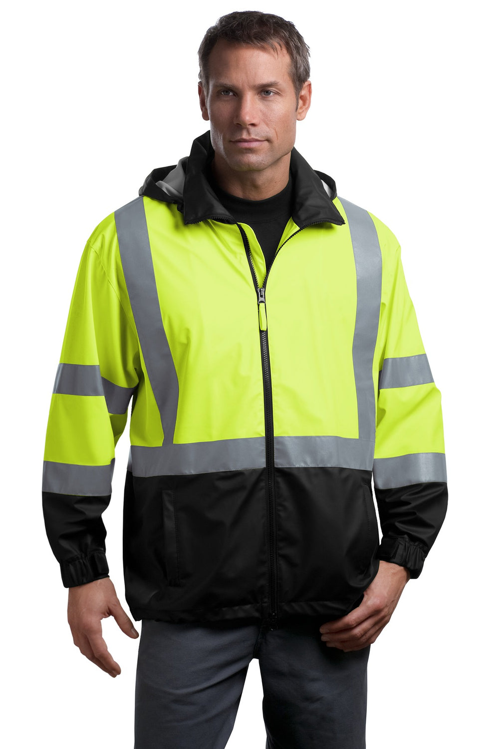 CornerStone® ANSI 107 Class 3 Safety Windbreaker - Safety Yellow/ Black - S