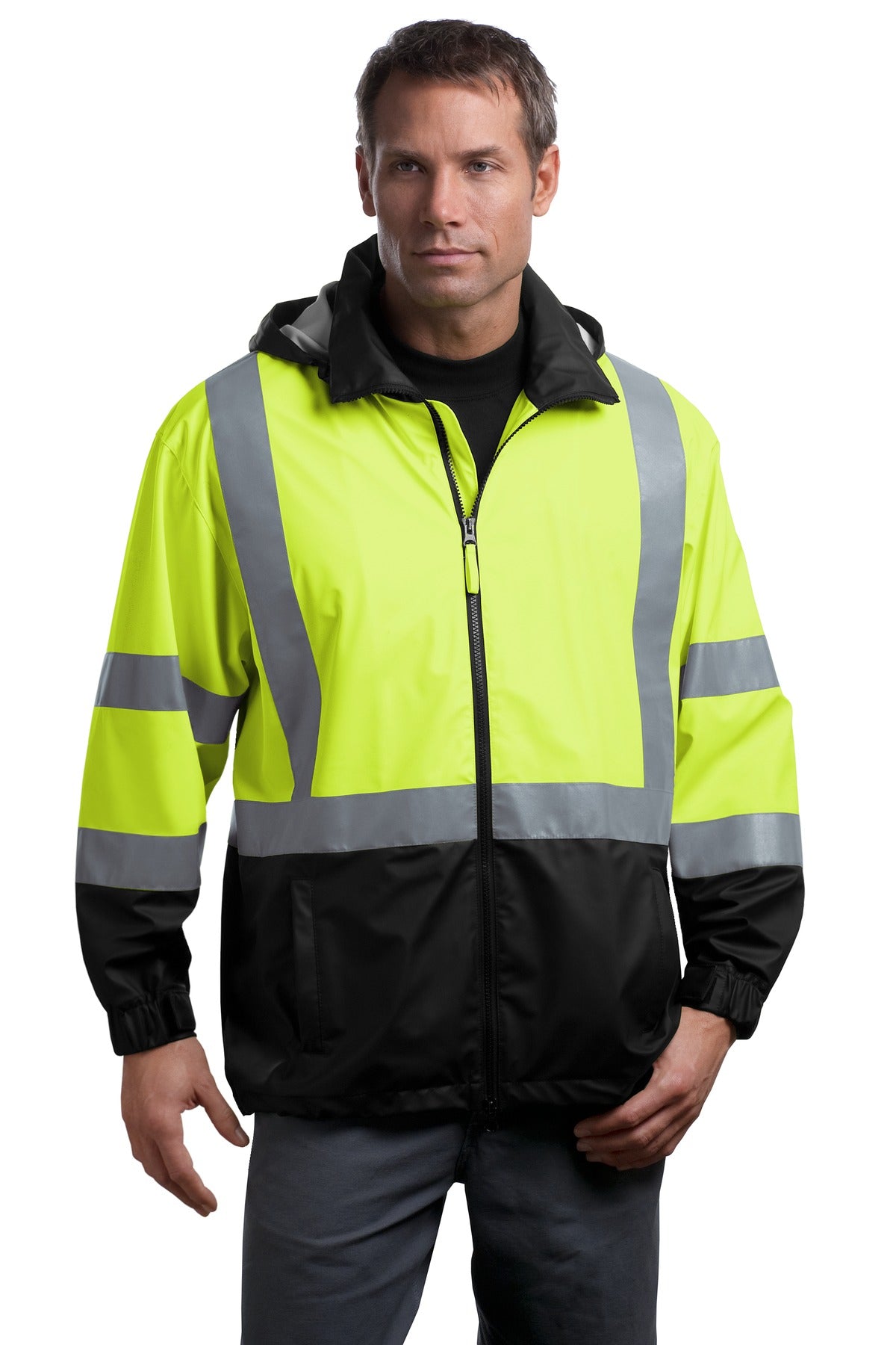 CornerStone® ANSI 107 Class 3 Safety Windbreaker - Safety Yellow/ Black - S