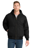 CornerStone® Washed Duck Cloth Insulated Hooded Work Jacket - Black - XS