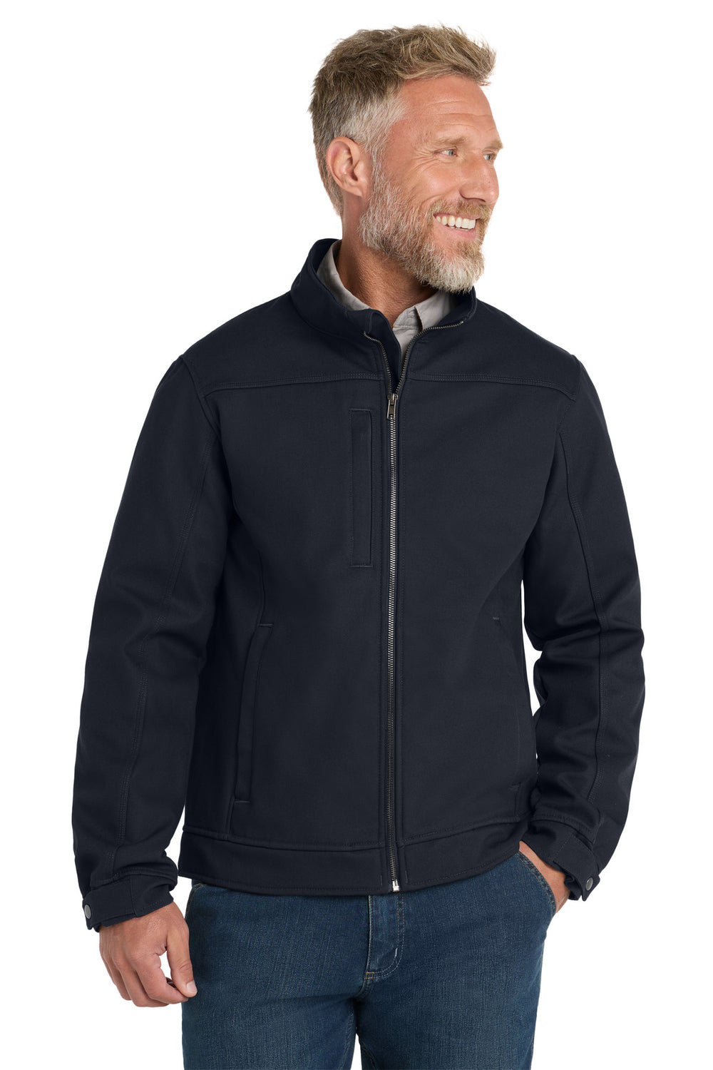 CornerStone® Duck Bonded Soft Shell Jacket - Navy Blue - XS