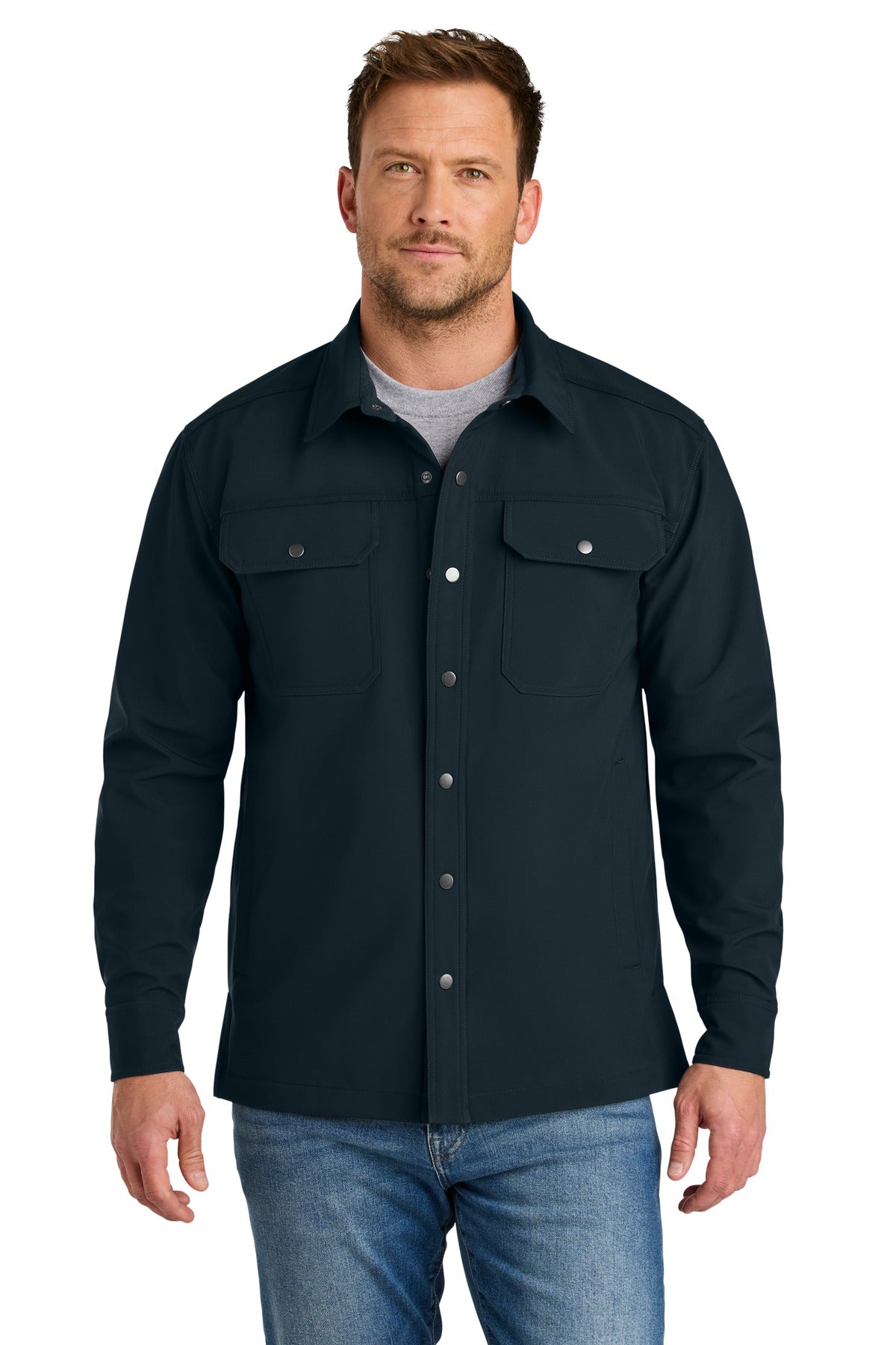 CornerStone® Soft Shell Shirt Jacket - Navy - XS