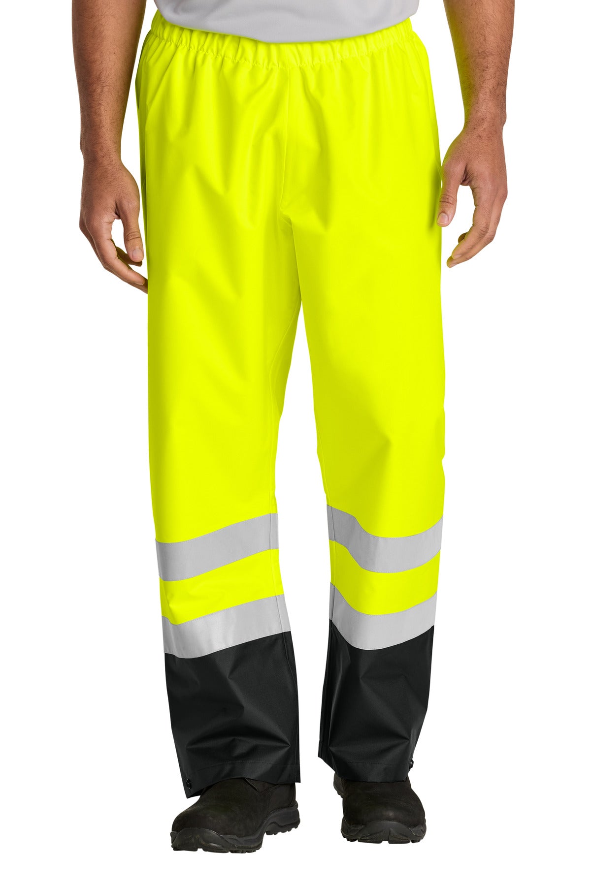 CornerStone® ANSI Class E Pull-On Rain Pant - Safety Yellow/ Black - S/M