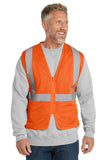 CornerStone® ANSI 107 Class 2 Economy Mesh Zippered Vest - Safety Orange - S/M