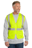 CornerStone® ANSI 107 Class 2 Economy Mesh Zippered Vest - Safety Yellow - S/M