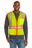 CornerStone® ANSI 107 Class 2 Mesh Zippered Two-Tone Vest - Safety Yellow - S/M