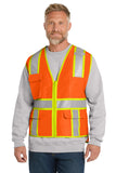 CornerStone® ANSI 107 Class 2 Surveyor Zippered Two-Tone Vest - Safety Orange - S/M
