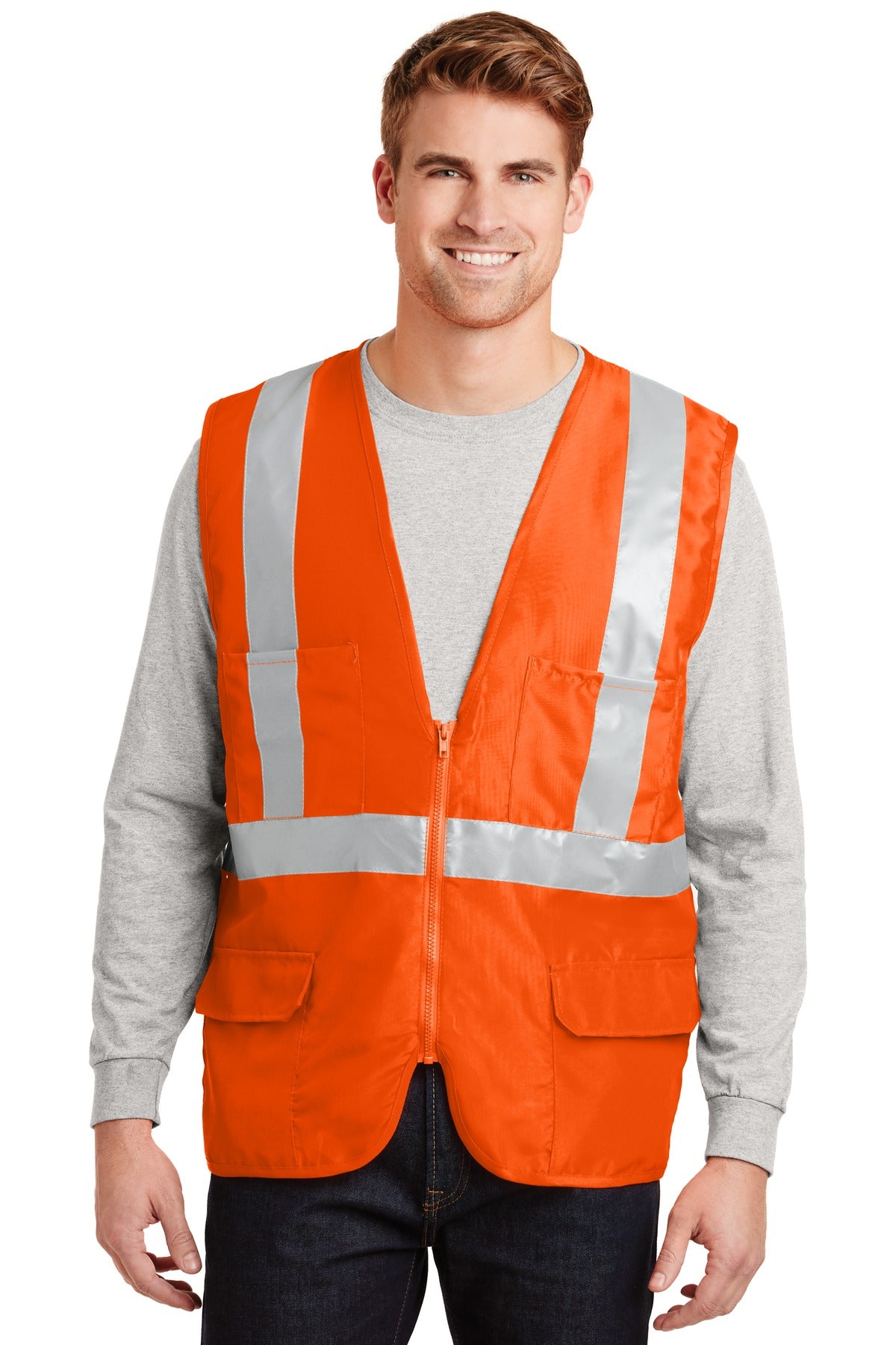 CornerStone® ANSI 107 Class 2 Mesh Back Safety Vest - Safety Orange - S