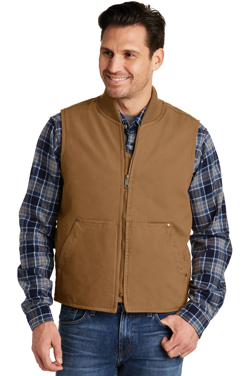 CornerStone® Washed Duck Cloth Vest - Duck Brown - XS