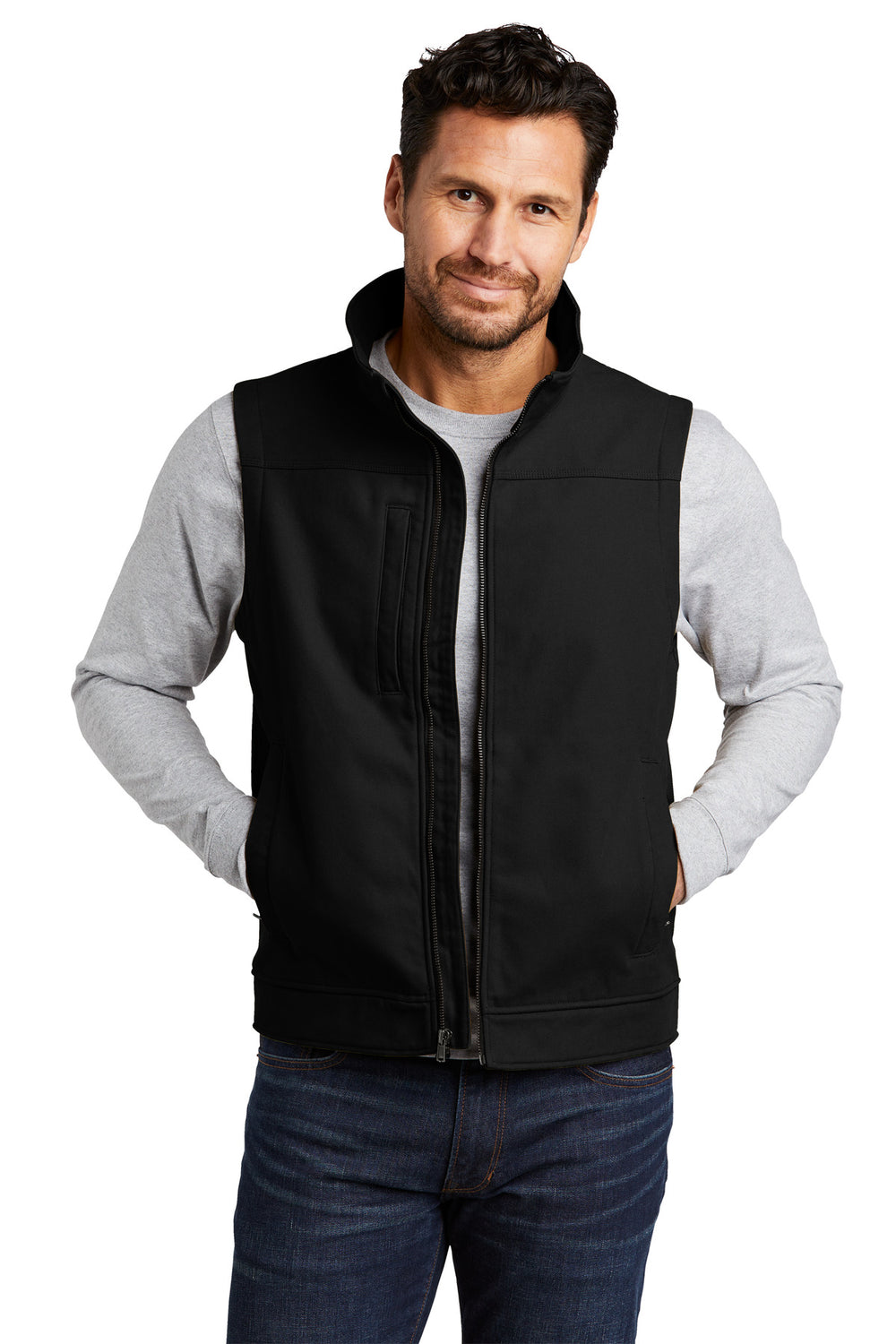 CornerStone® Duck Bonded Soft Shell Vest - Black - XS