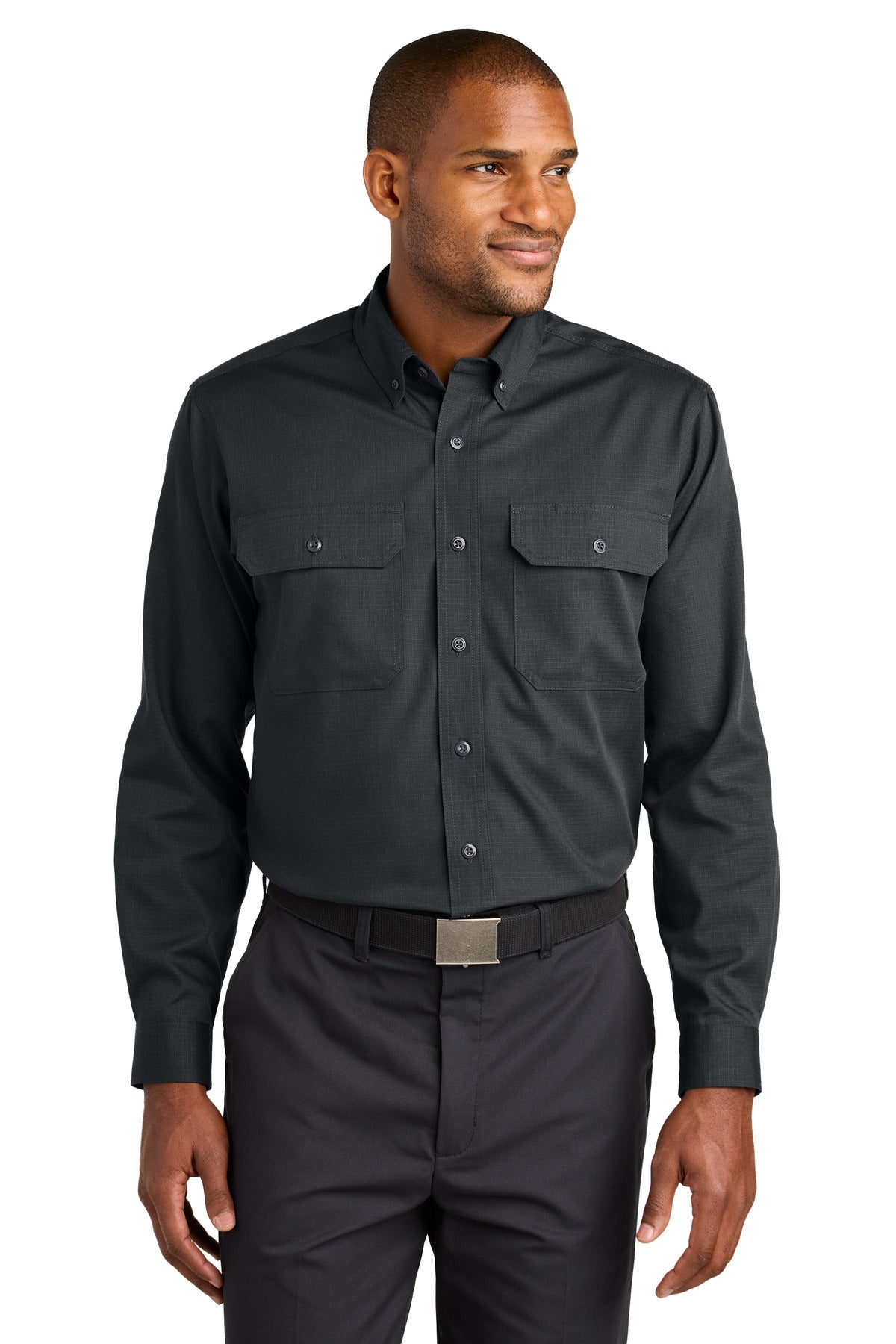 CornerStone® Long Sleeve Select Ripstop Shirt - Echo Steel - XS
