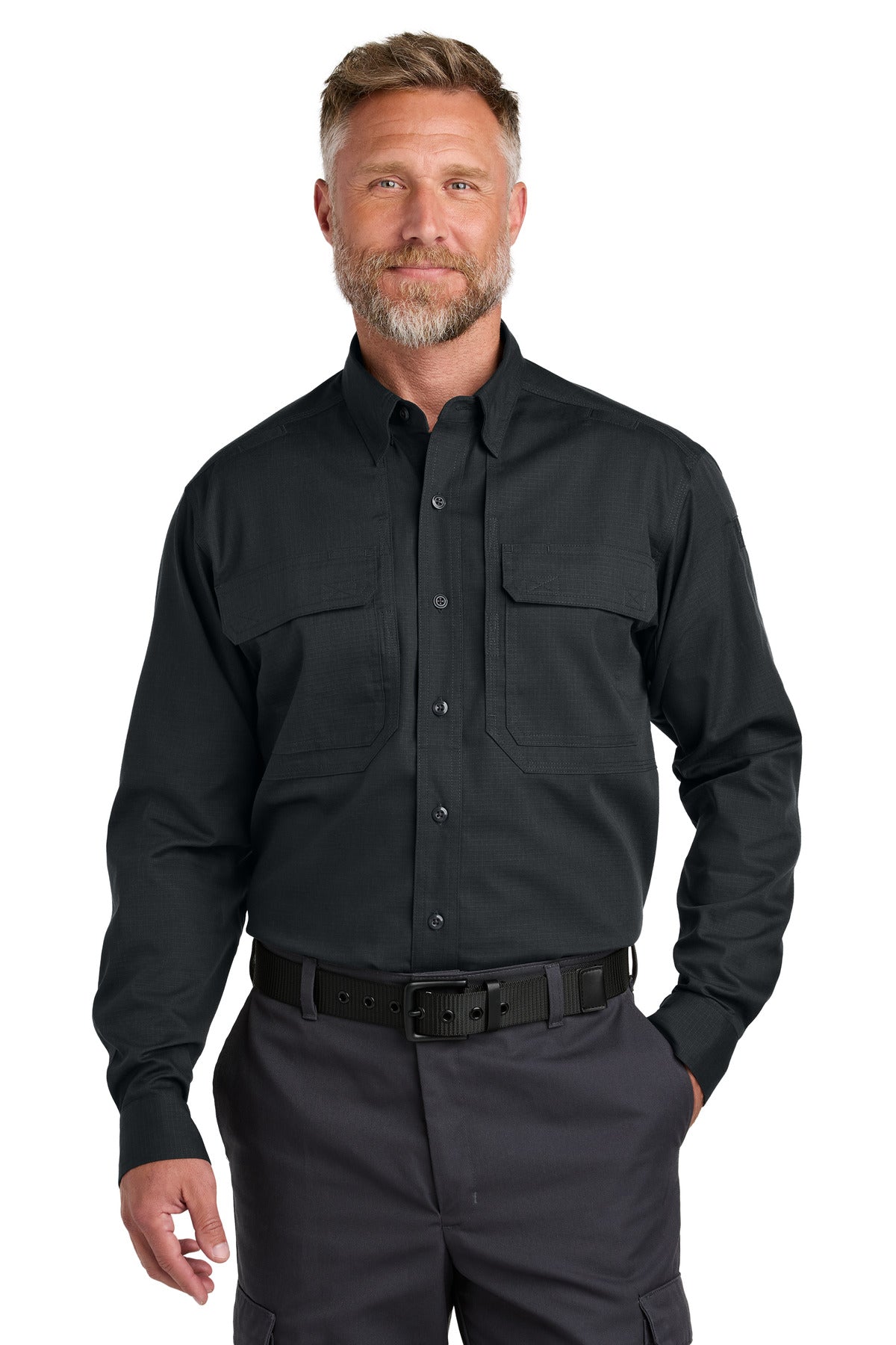 CornerStone® Long Sleeve Select Tactical Shirt - Echo Steel - XS