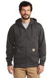 Carhartt® Rain Defender® Paxton Heavyweight Hooded Zip-Front Sweatshirt - Carbon Heather - S